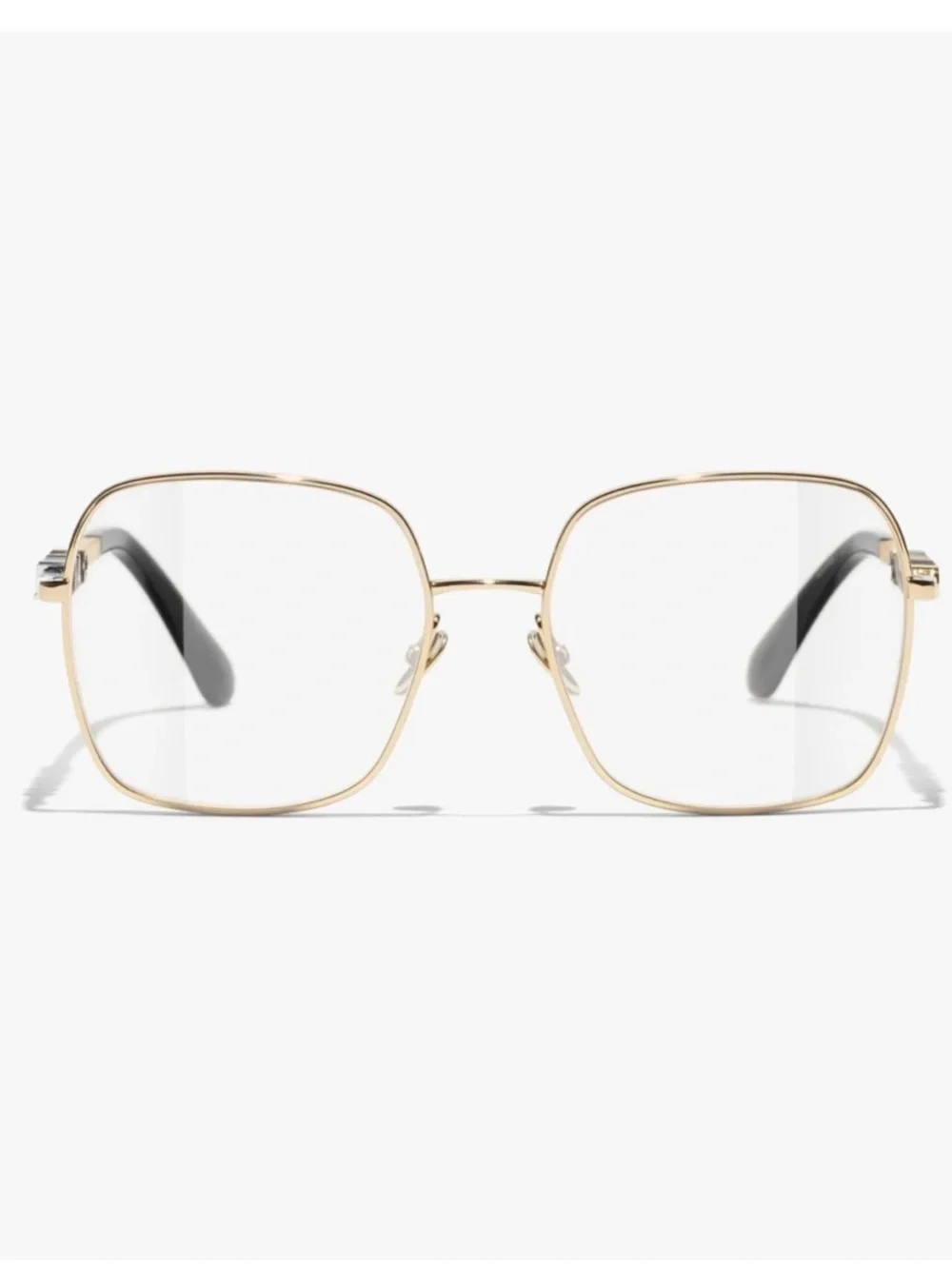 CHANEL Gold Frame Glasses with Black Temple Tips